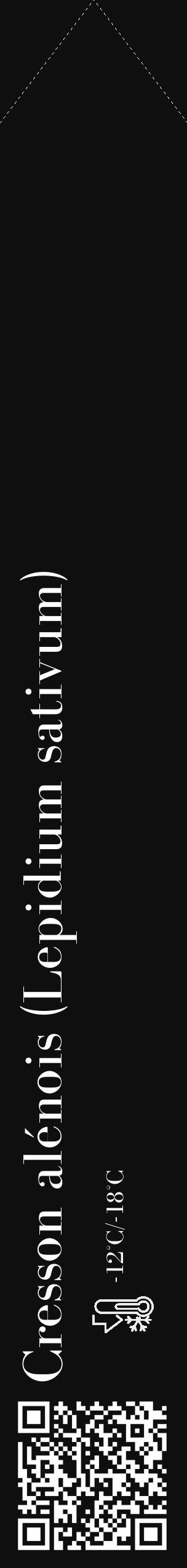 Étiquette de : Lepidium sativum - format c - style blanche7_simple_simplebod avec qrcode et comestibilité - position verticale
