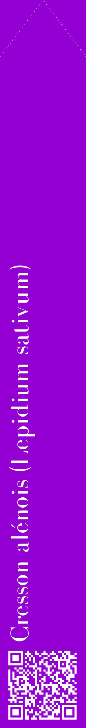 Étiquette de : Lepidium sativum - format c - style blanche48_simplebod avec qrcode et comestibilité