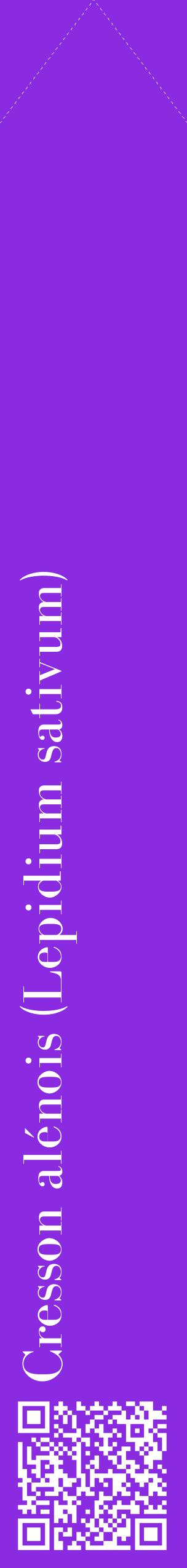 Étiquette de : Lepidium sativum - format c - style blanche49_simplebod avec qrcode et comestibilité