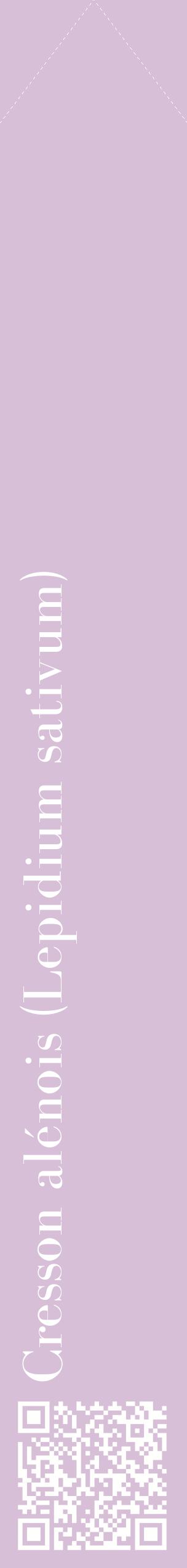 Étiquette de : Lepidium sativum - format c - style blanche54_simplebod avec qrcode et comestibilité