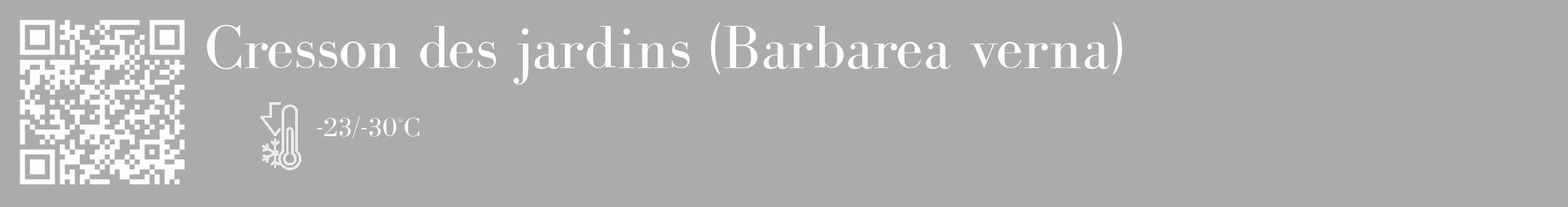 Étiquette de : Barbarea verna - format c - style blanche37_basique_basiquebod avec qrcode et comestibilité