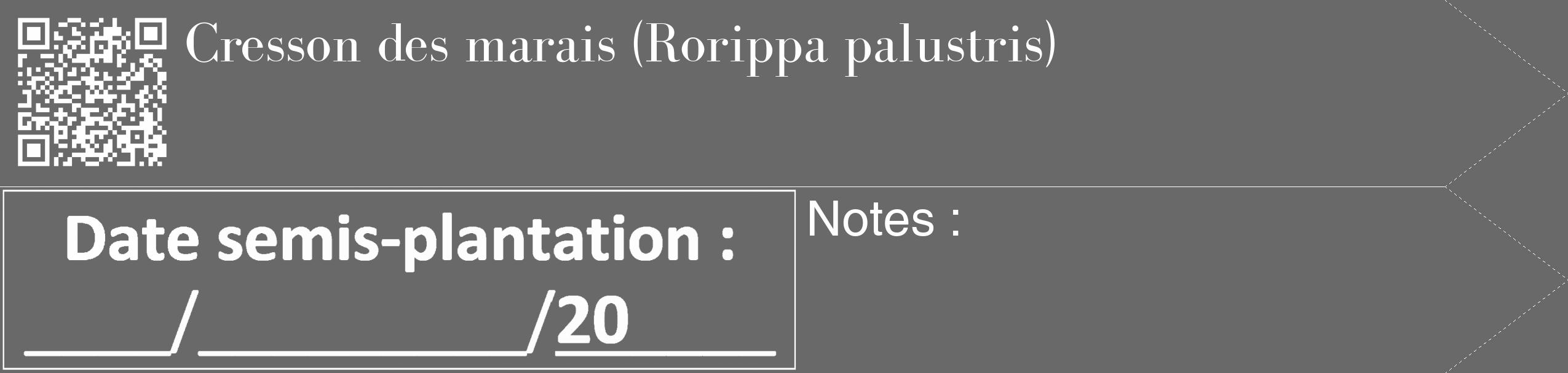 Étiquette de : Rorippa palustris - format c - style blanche11_simple_simplebod avec qrcode et comestibilité