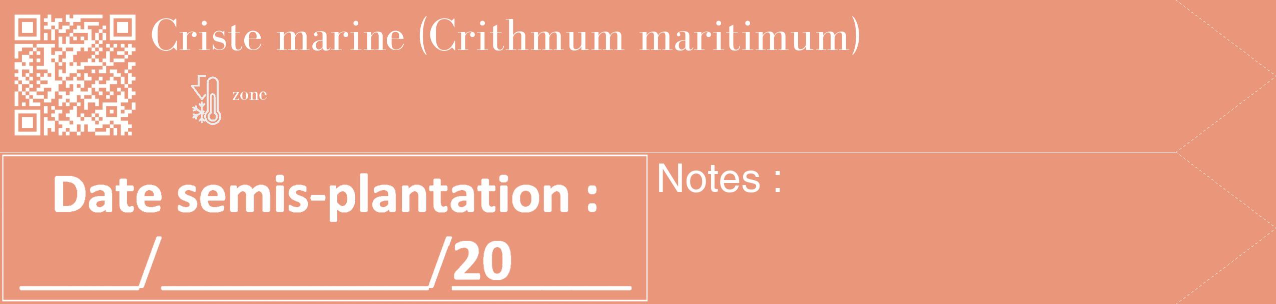Étiquette de : Crithmum maritimum - format c - style blanche37_simple_simplebod avec qrcode et comestibilité