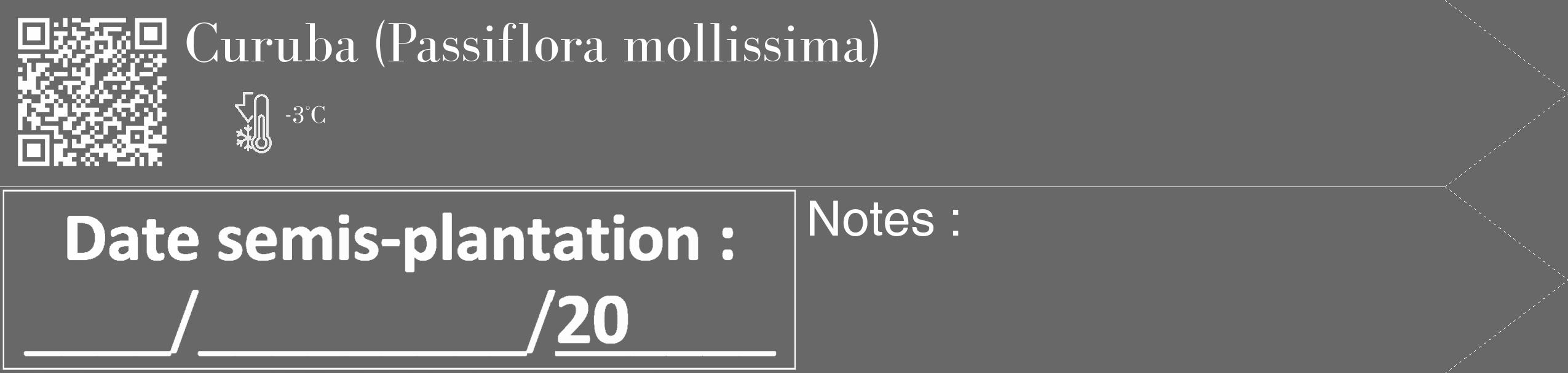 Étiquette de : Passiflora mollissima - format c - style blanche6_simple_simplebod avec qrcode et comestibilité