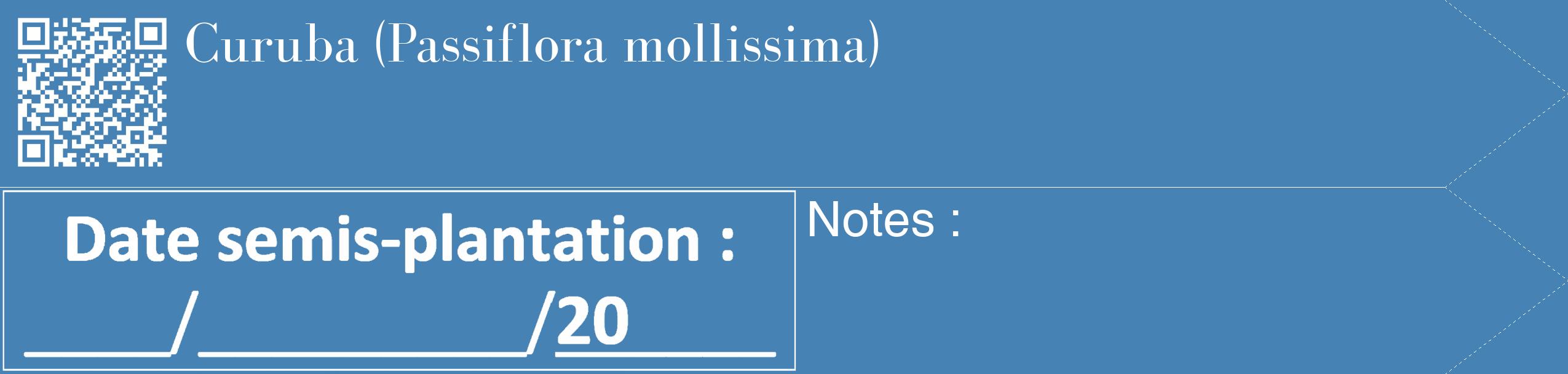 Étiquette de : Passiflora mollissima - format c - style blanche5_simple_simplebod avec qrcode et comestibilité