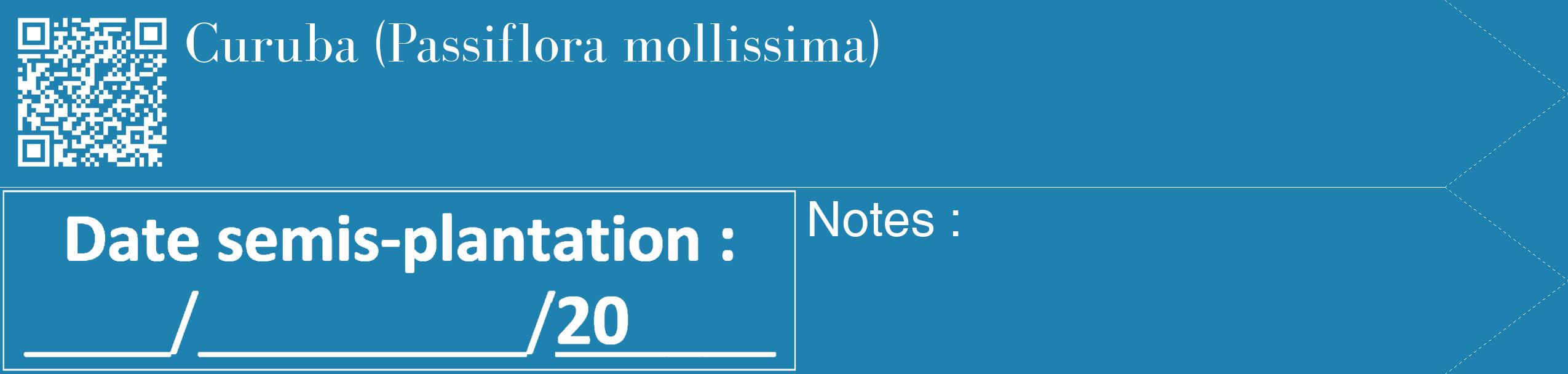Étiquette de : Passiflora mollissima - format c - style blanche6_simple_simplebod avec qrcode et comestibilité