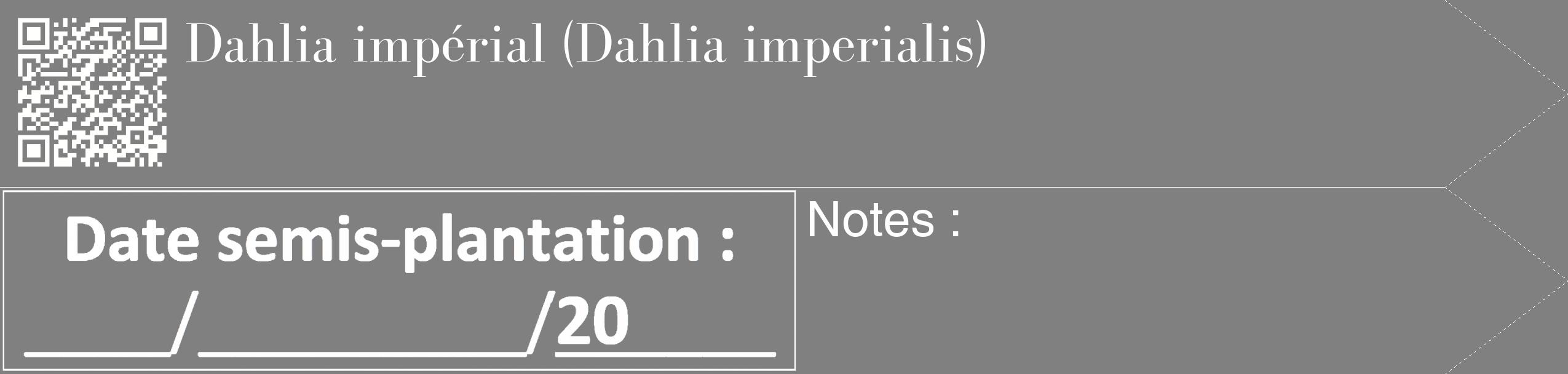 Étiquette de : Dahlia imperialis - format c - style blanche57_simple_simplebod avec qrcode et comestibilité