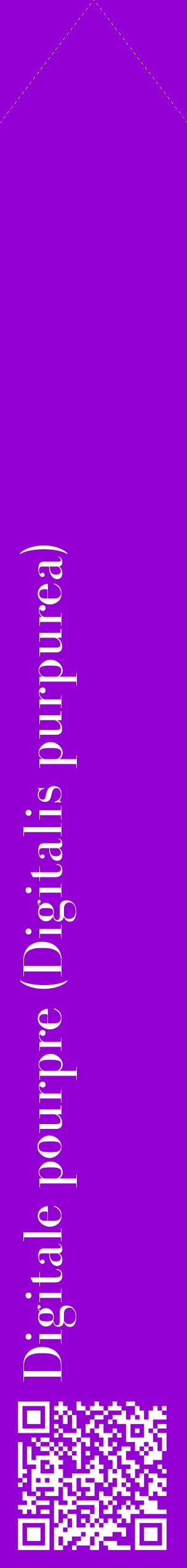 Étiquette de : Digitalis purpurea - format c - style blanche48_simplebod avec qrcode et comestibilité