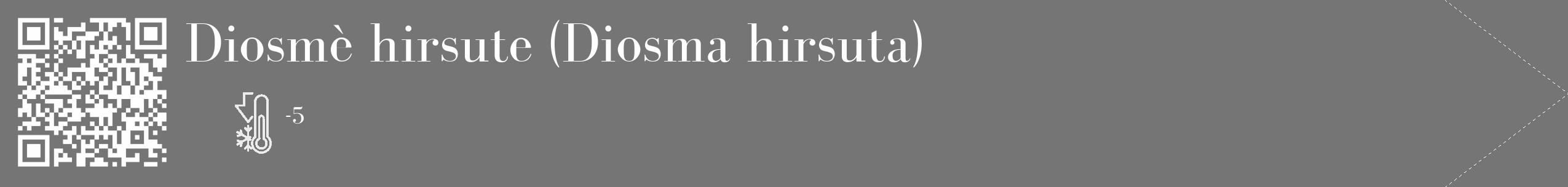 Étiquette de : Diosma hirsuta - format c - style blanche5_simple_simplebod avec qrcode et comestibilité
