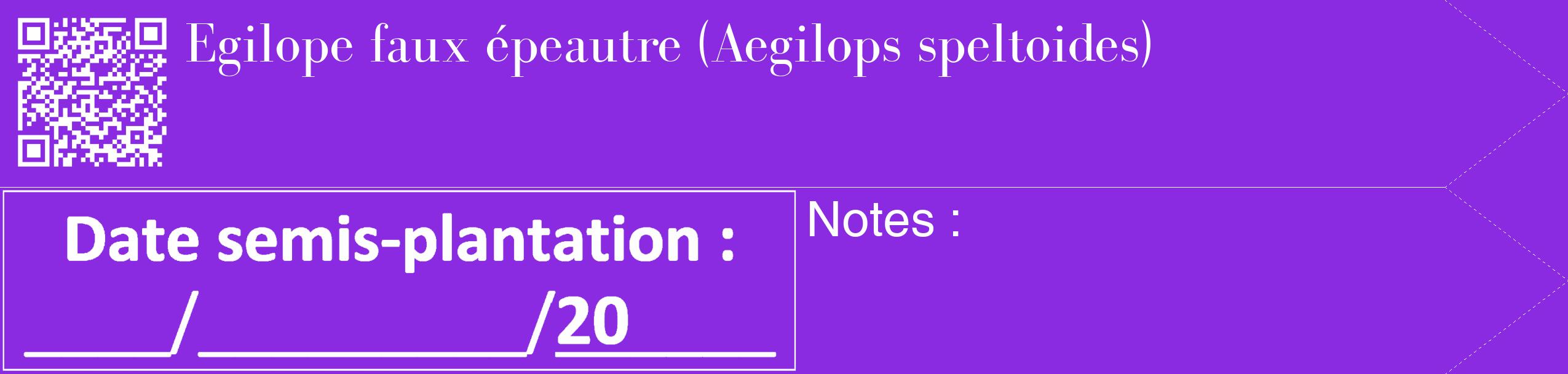 Étiquette de : Aegilops speltoides - format c - style blanche49_simple_simplebod avec qrcode et comestibilité