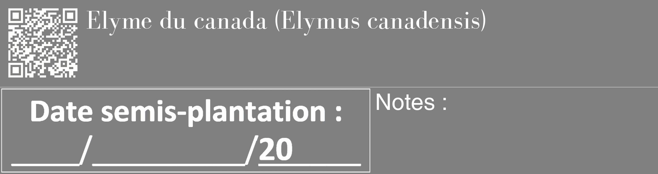 Étiquette de : Elymus canadensis - format c - style blanche57_basique_basiquebod avec qrcode et comestibilité