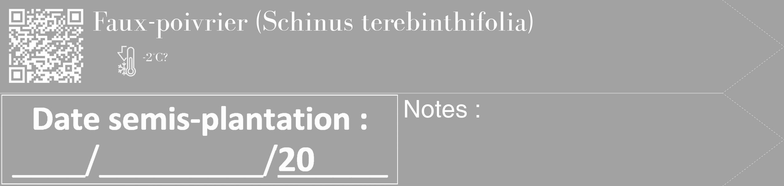 Étiquette de : Schinus terebinthifolia - format c - style blanche38_simple_simplebod avec qrcode et comestibilité