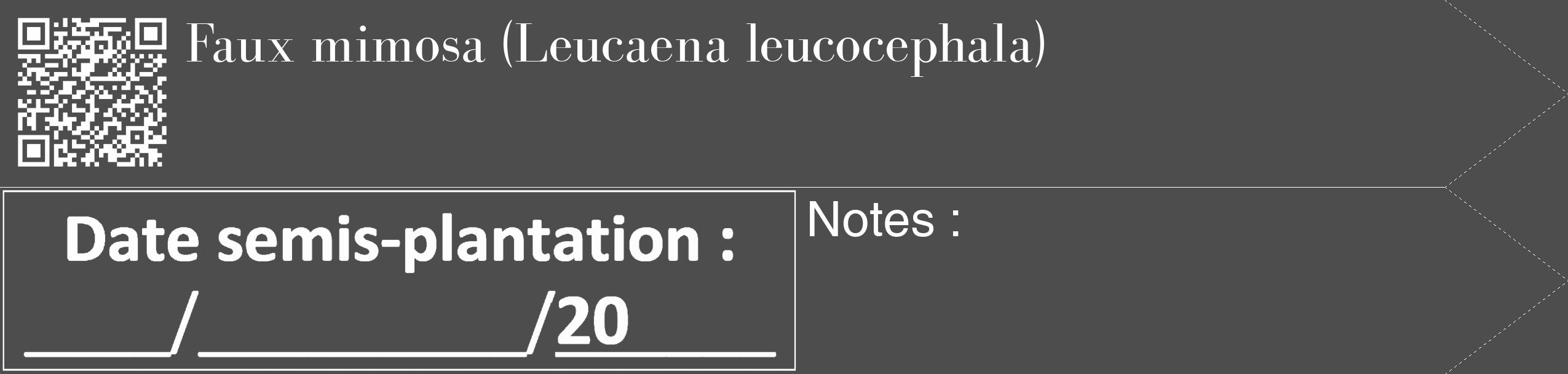 Étiquette de : Leucaena leucocephala - format c - style blanche28_simple_simplebod avec qrcode et comestibilité
