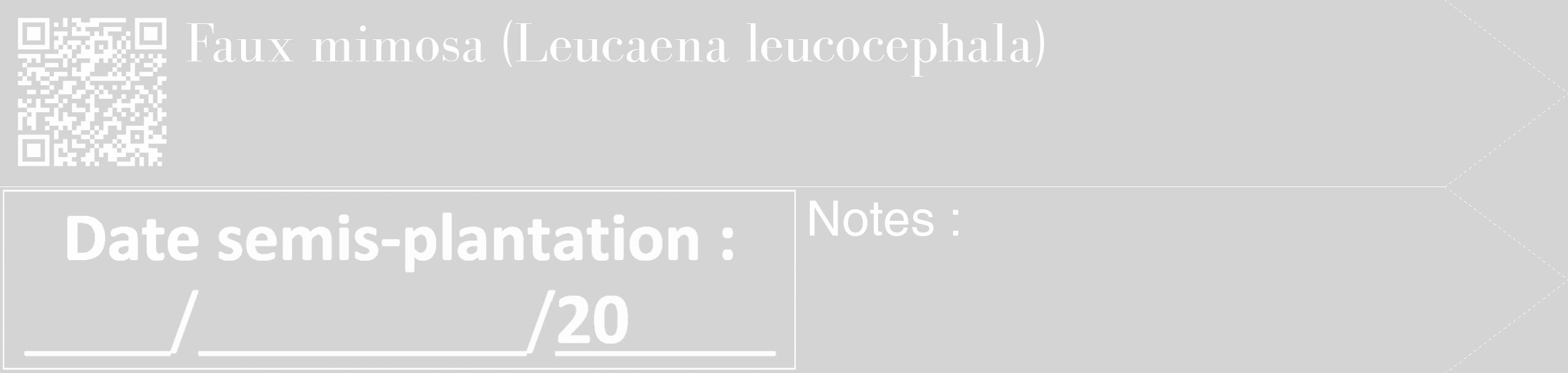 Étiquette de : Leucaena leucocephala - format c - style blanche40_simple_simplebod avec qrcode et comestibilité