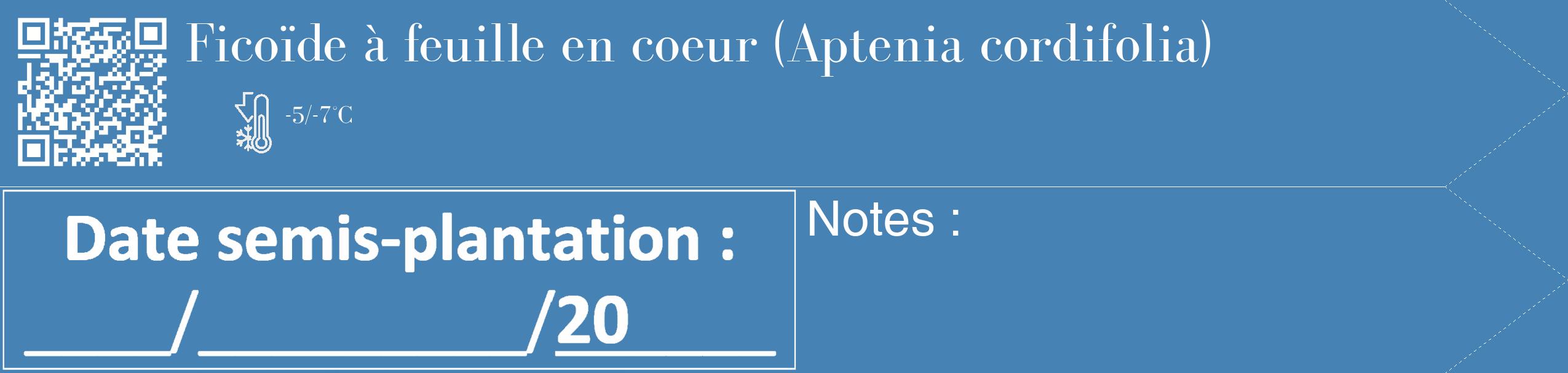 Étiquette de : Aptenia cordifolia - format c - style blanche5_simple_simplebod avec qrcode et comestibilité