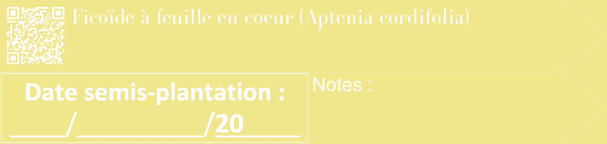 Étiquette de : Aptenia cordifolia - format c - style blanche20_simple_simplebod avec qrcode et comestibilité