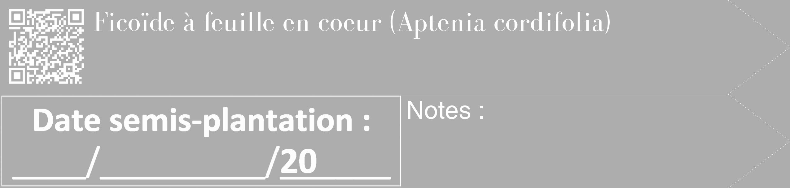 Étiquette de : Aptenia cordifolia - format c - style blanche22_simple_simplebod avec qrcode et comestibilité