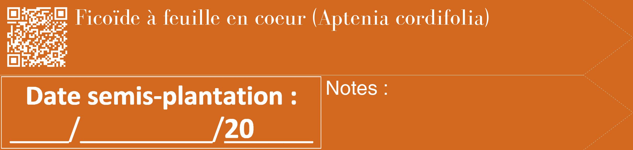 Étiquette de : Aptenia cordifolia - format c - style blanche31_simple_simplebod avec qrcode et comestibilité