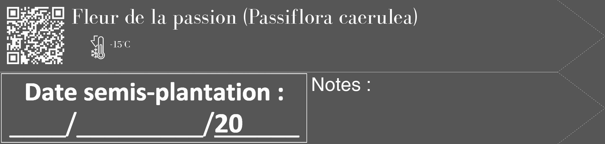 Étiquette de : Passiflora caerulea - format c - style blanche45_simple_simplebod avec qrcode et comestibilité