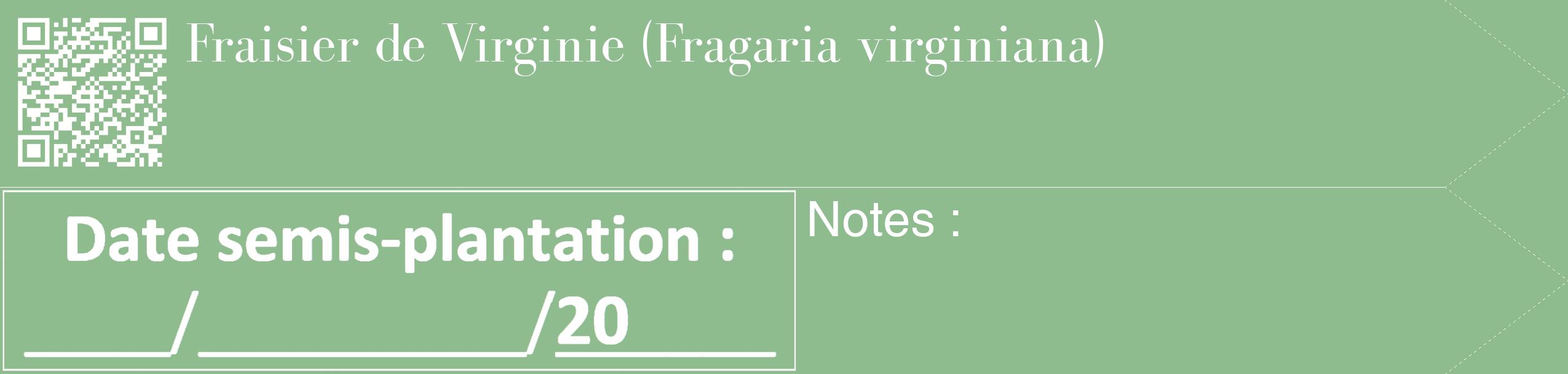 Étiquette de : Fragaria virginiana - format c - style blanche13_simple_simplebod avec qrcode et comestibilité