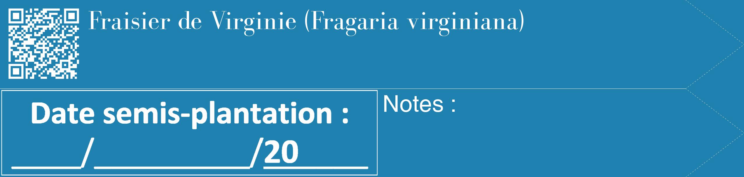 Étiquette de : Fragaria virginiana - format c - style blanche6_simple_simplebod avec qrcode et comestibilité