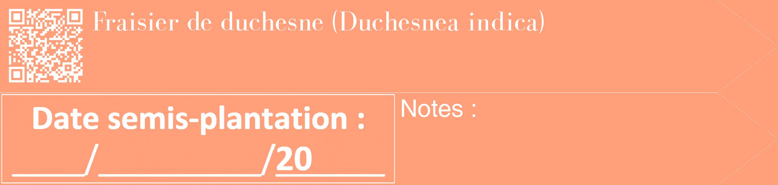 Étiquette de : Duchesnea indica - format c - style blanche39_simple_simplebod avec qrcode et comestibilité