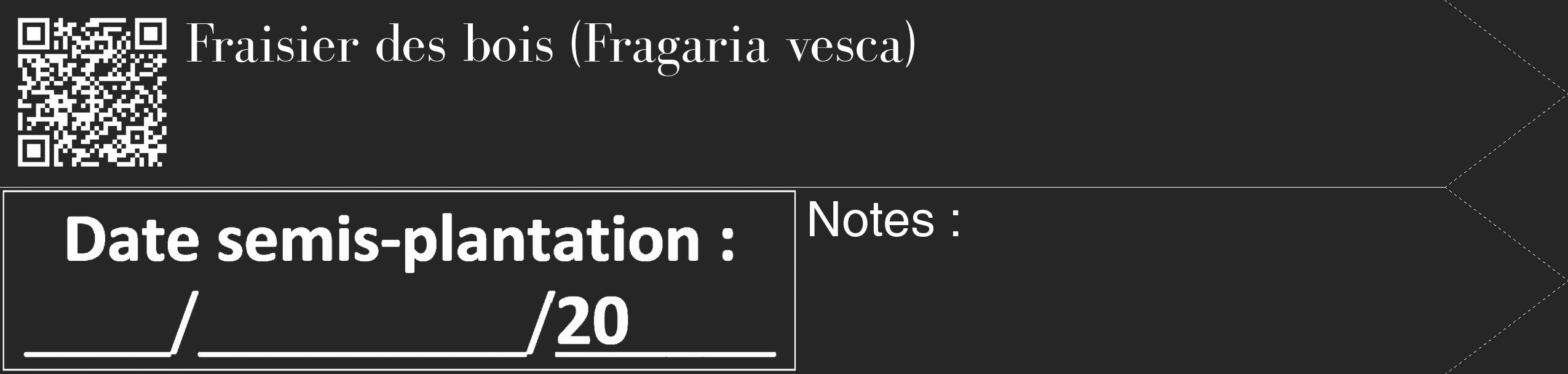 Étiquette de : Fragaria vesca - format c - style blanche29_simple_simplebod avec qrcode et comestibilité