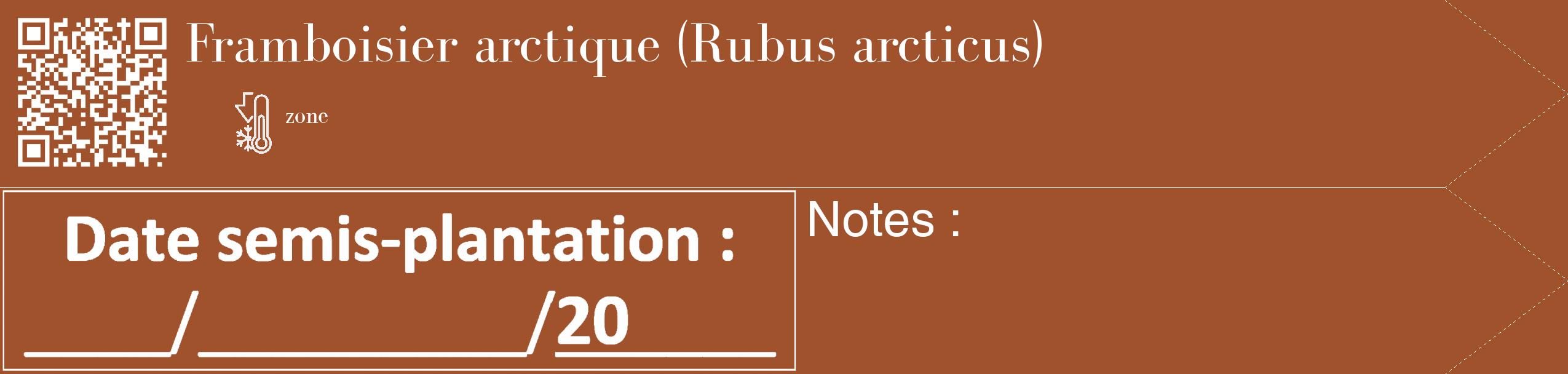 Étiquette de : Rubus arcticus - format c - style blanche32_simple_simplebod avec qrcode et comestibilité