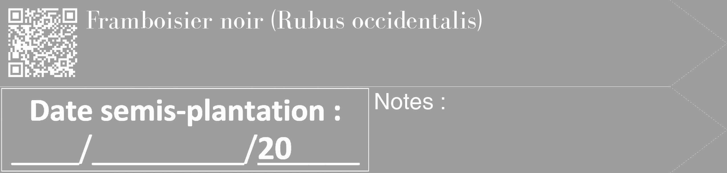 Étiquette de : Rubus occidentalis - format c - style blanche42_simple_simplebod avec qrcode et comestibilité