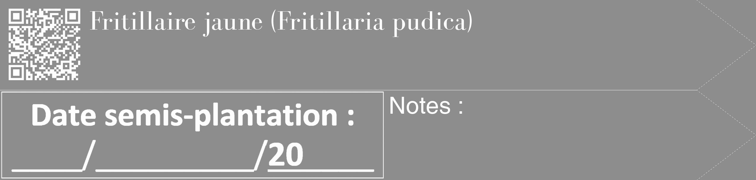 Étiquette de : Fritillaria pudica - format c - style blanche2_simple_simplebod avec qrcode et comestibilité