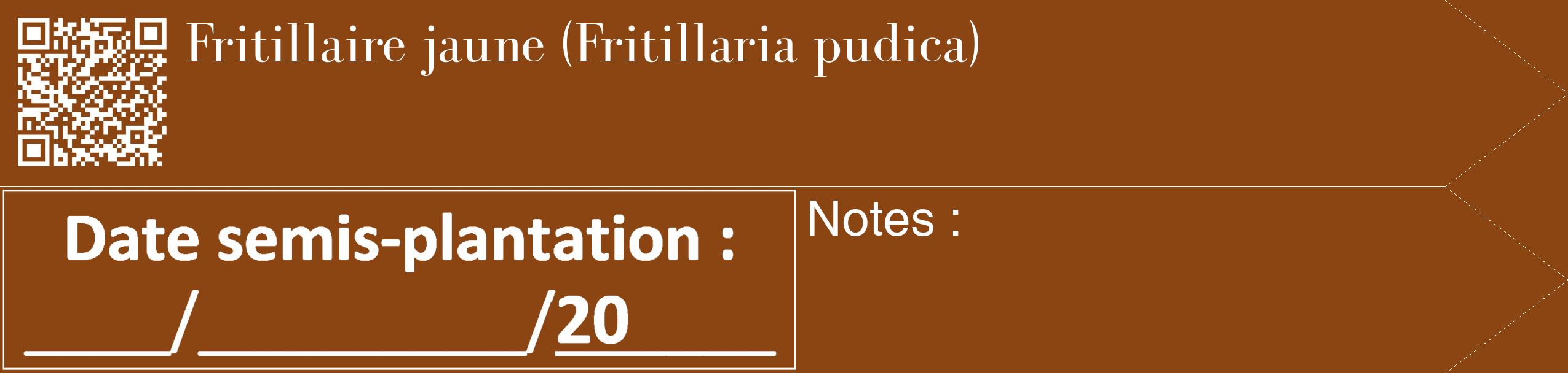 Étiquette de : Fritillaria pudica - format c - style blanche30_simple_simplebod avec qrcode et comestibilité
