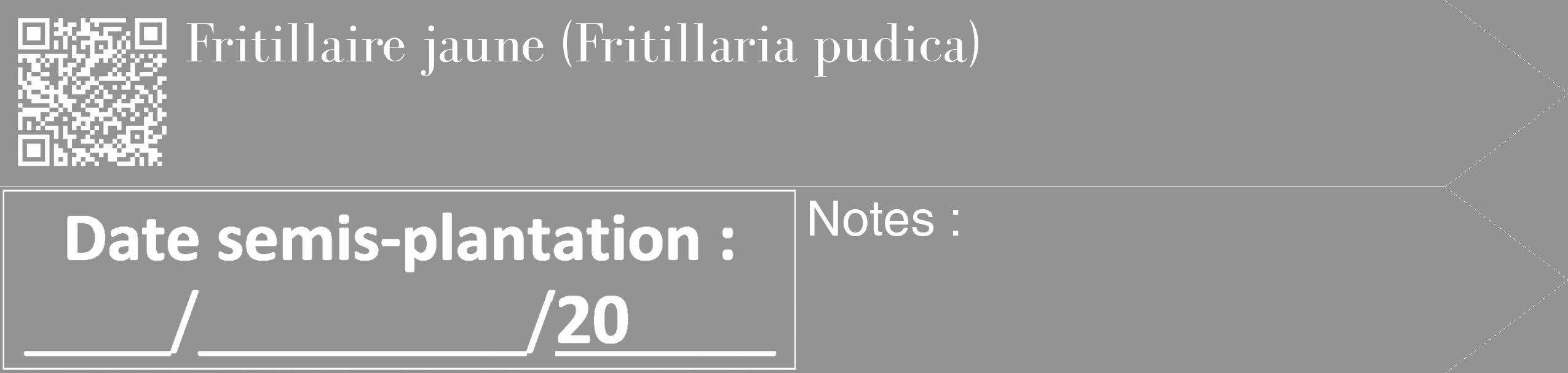 Étiquette de : Fritillaria pudica - format c - style blanche44_simple_simplebod avec qrcode et comestibilité