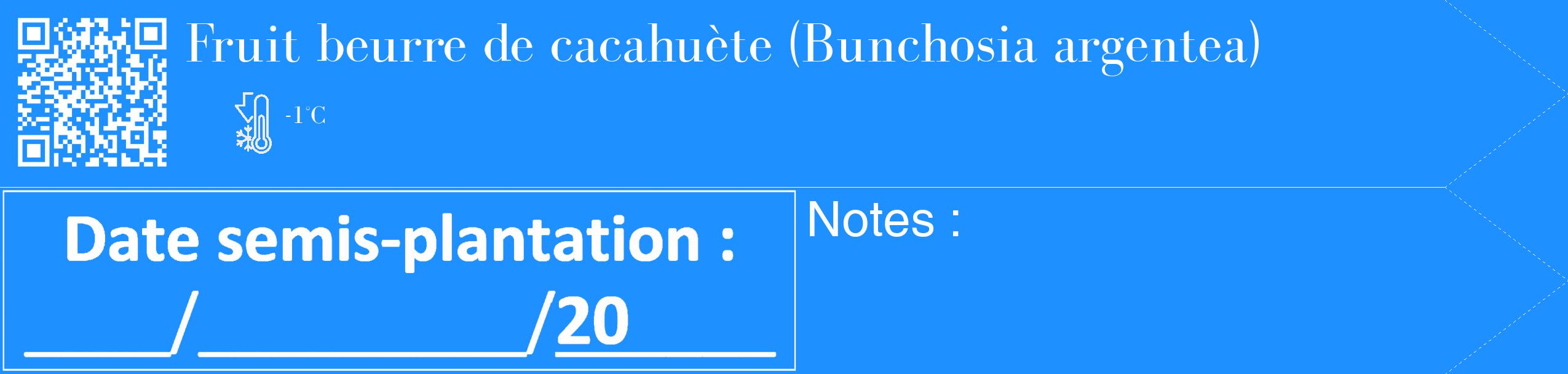 Étiquette de : Bunchosia argentea - format c - style blanche3_simple_simplebod avec qrcode et comestibilité