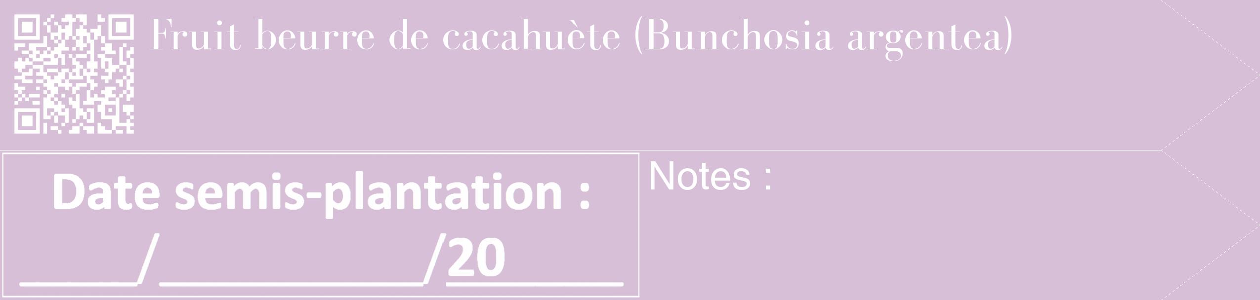 Étiquette de : Bunchosia argentea - format c - style blanche54_simple_simplebod avec qrcode et comestibilité