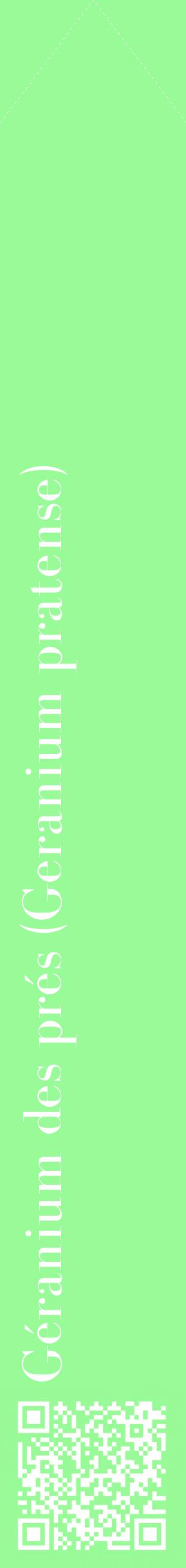 Étiquette de : Geranium pratense - format c - style blanche14_simplebod avec qrcode et comestibilité