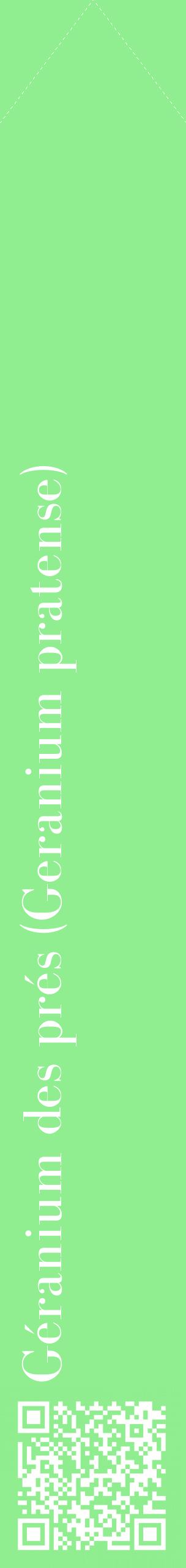 Étiquette de : Geranium pratense - format c - style blanche15_simplebod avec qrcode et comestibilité
