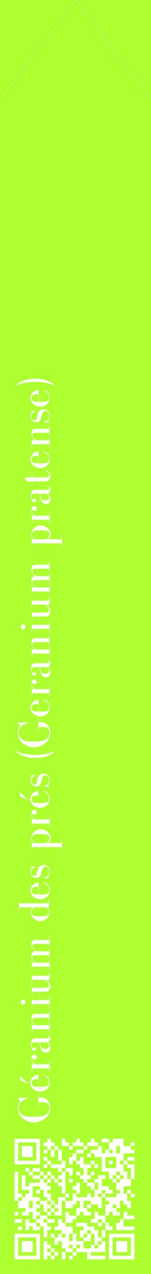 Étiquette de : Geranium pratense - format c - style blanche17_simplebod avec qrcode et comestibilité