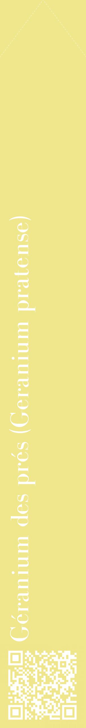 Étiquette de : Geranium pratense - format c - style blanche20_simplebod avec qrcode et comestibilité