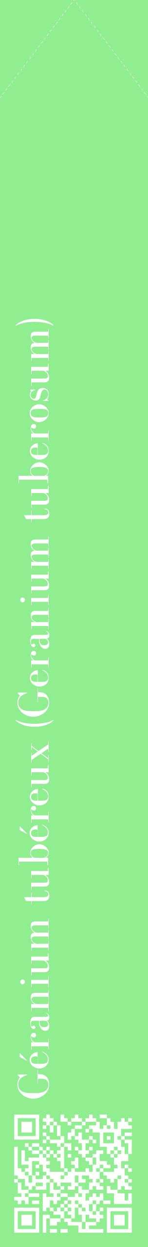 Étiquette de : Geranium tuberosum - format c - style blanche15_simplebod avec qrcode et comestibilité