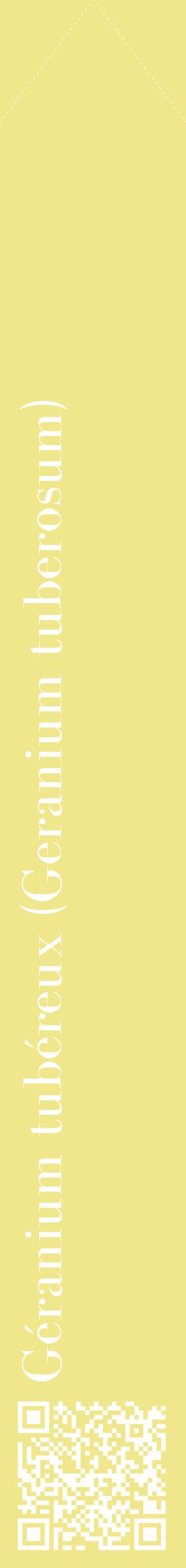 Étiquette de : Geranium tuberosum - format c - style blanche20_simplebod avec qrcode et comestibilité