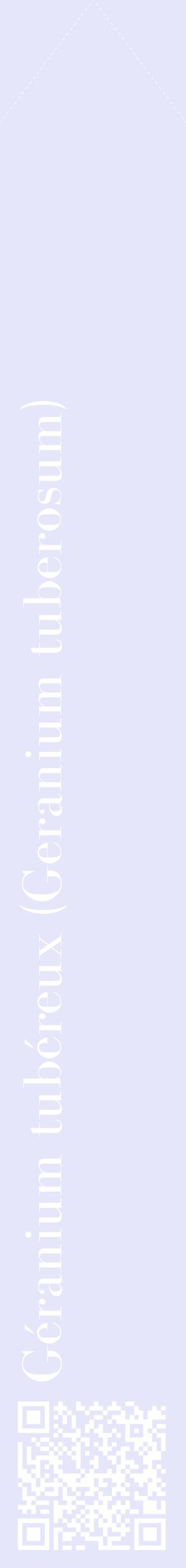 Étiquette de : Geranium tuberosum - format c - style blanche55_simplebod avec qrcode et comestibilité