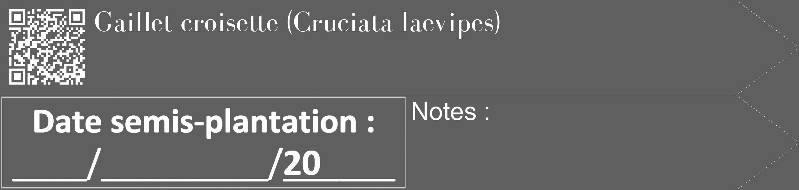 Étiquette de : Cruciata laevipes - format c - style blanche10_simple_simplebod avec qrcode et comestibilité