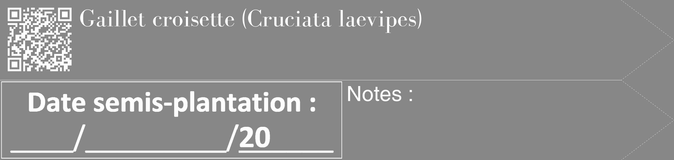 Étiquette de : Cruciata laevipes - format c - style blanche12_simple_simplebod avec qrcode et comestibilité