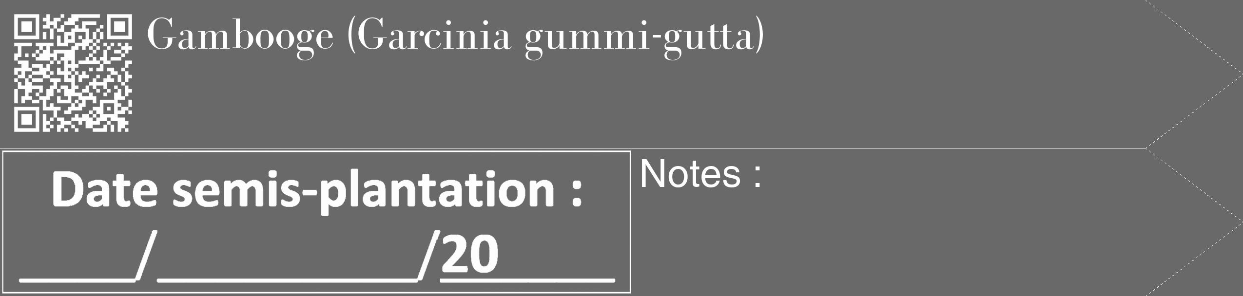 Étiquette de : Garcinia gummi-gutta - format c - style blanche51_simple_simplebod avec qrcode et comestibilité