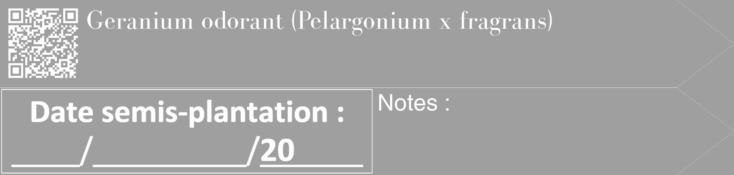 Étiquette de : Pelargonium x fragrans - format c - style blanche24_simple_simplebod avec qrcode et comestibilité