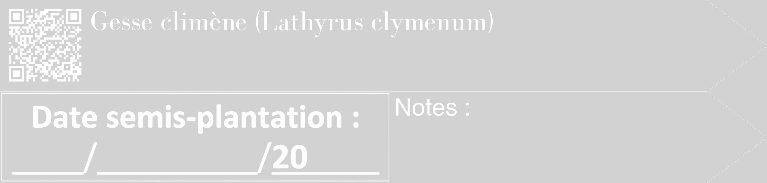 Étiquette de : Lathyrus clymenum - format c - style blanche14_simple_simplebod avec qrcode et comestibilité