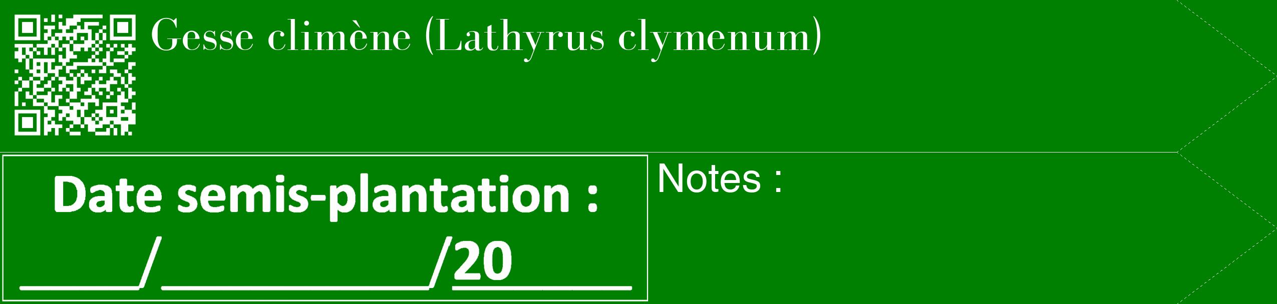 Étiquette de : Lathyrus clymenum - format c - style blanche9_simple_simplebod avec qrcode et comestibilité