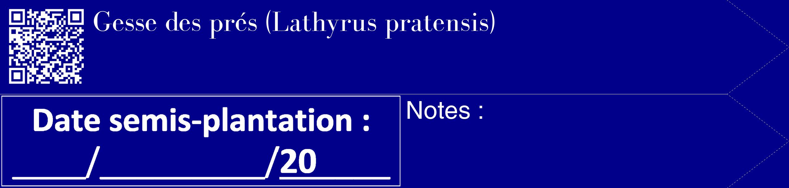 Étiquette de : Lathyrus pratensis - format c - style blanche7_simple_simplebod avec qrcode et comestibilité