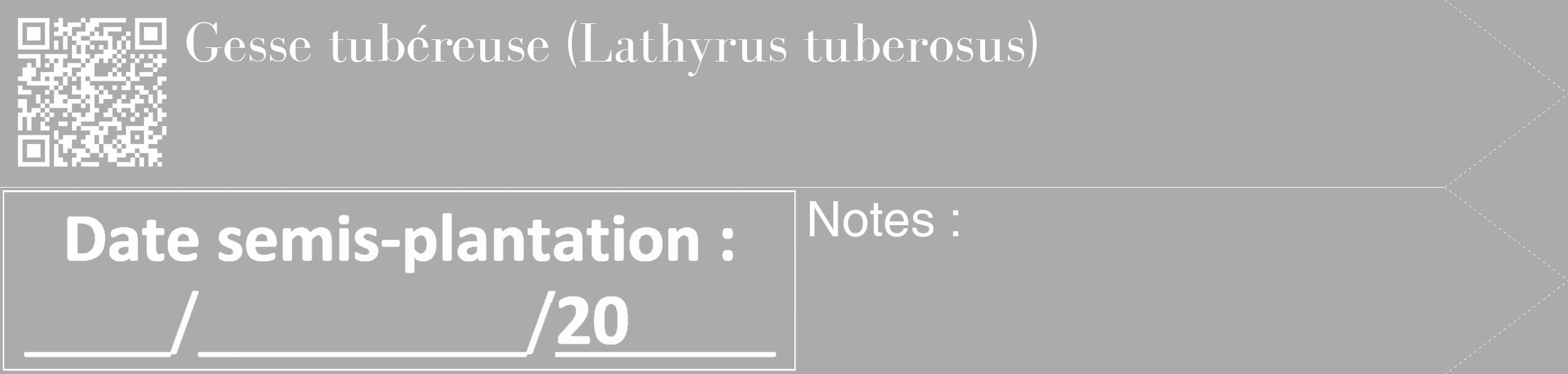 Étiquette de : Lathyrus tuberosus - format c - style blanche37_simple_simplebod avec qrcode et comestibilité