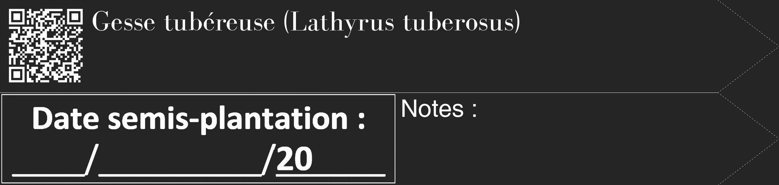 Étiquette de : Lathyrus tuberosus - format c - style blanche47_simple_simplebod avec qrcode et comestibilité